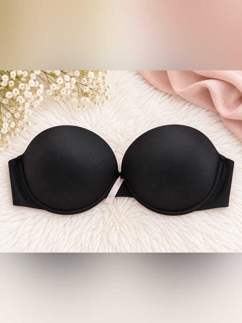 La Senza Black Strapless Padded Underwire Bra 38D